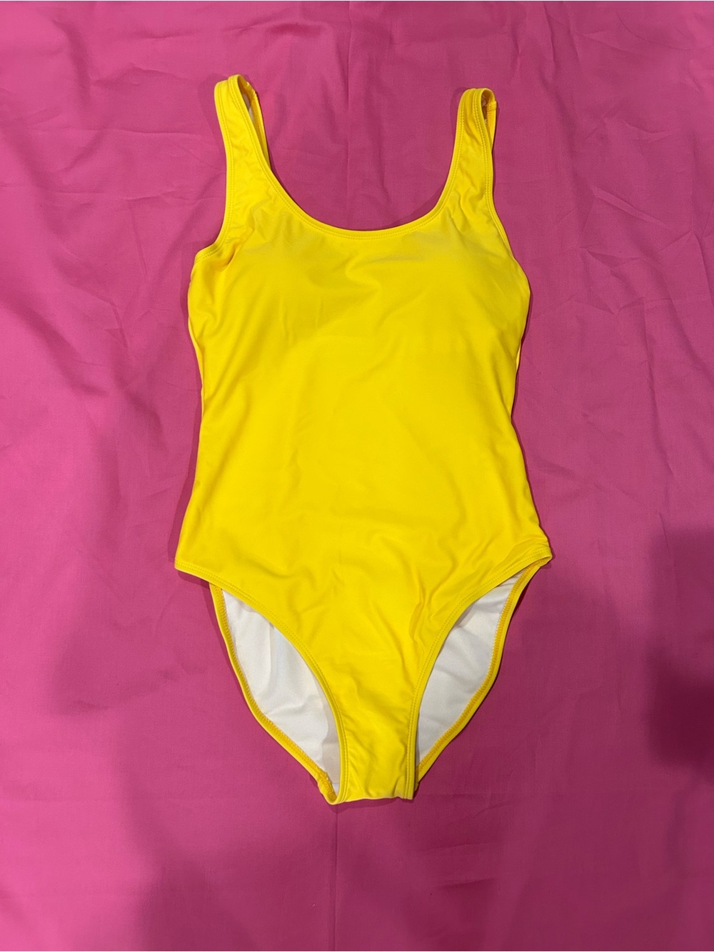 Nicole Miller NWT Bright Yellow One-Piece Swimsuit with Scoop Back